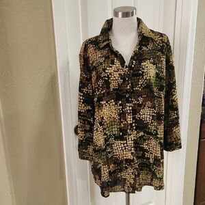 Stylish Camouflage Blouse for Women - Size 2X
